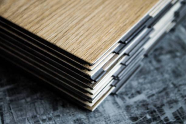 istock Vinyl strips. Flexible plastic laminate.Floor covering, LVT. 1277826275