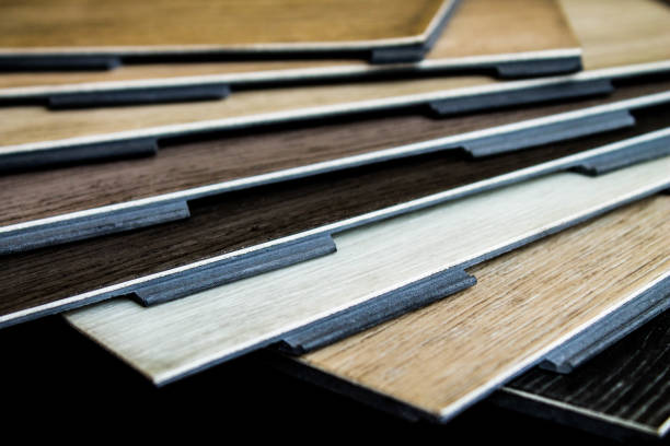 istock Vinyl strips. Flexible plastic laminate.Floor covering, LVT. 1277826579