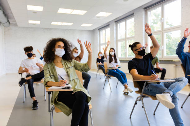 istock Students at the lecture during coronvirus pademic 1277829414