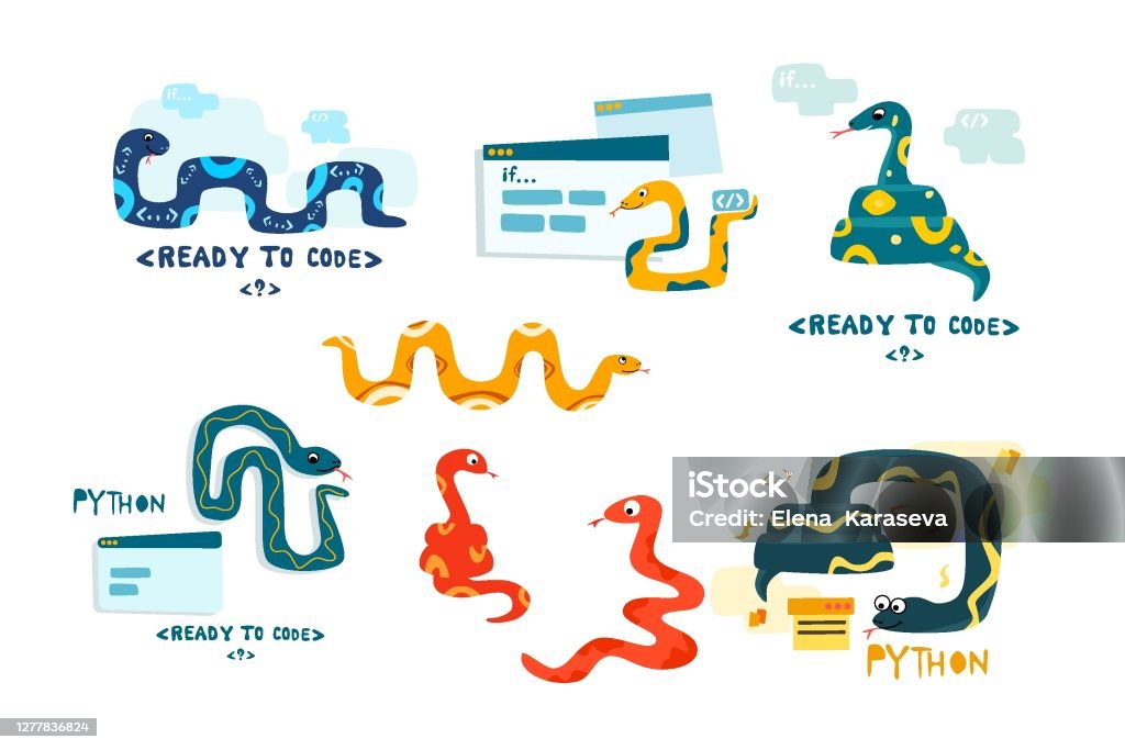 Python Code Language Sign Programming Coding And Developing Concept ...