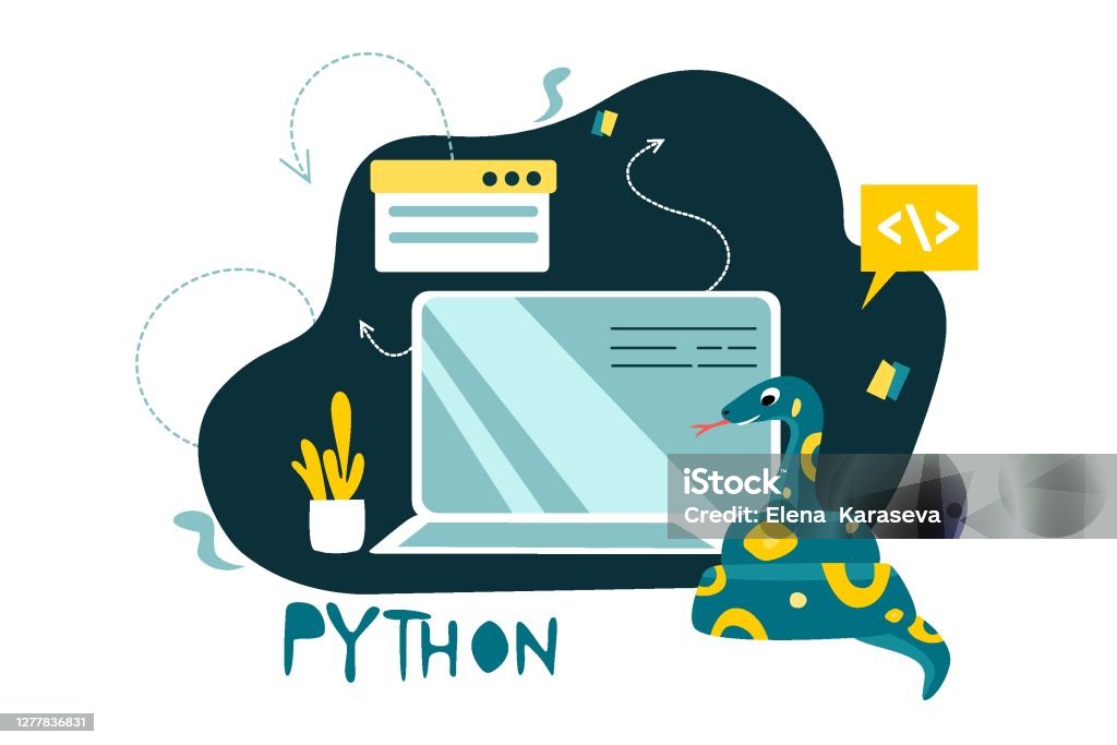 Python Code Language Sign Programming Coding And Developing Concept ...