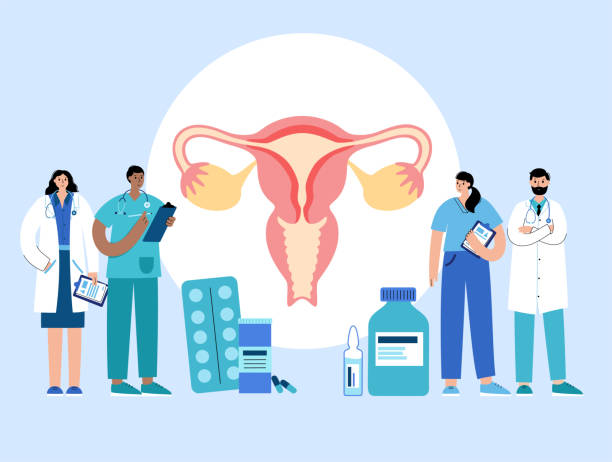 ilustraciones, imágenes clip art, dibujos animados e iconos de stock de concepto de clínica de ginecología - pill human pregnancy capsule women