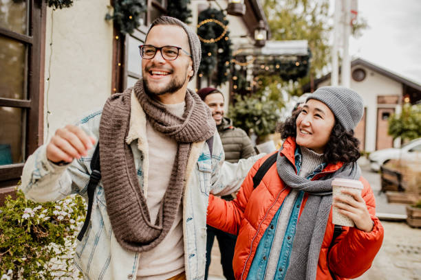 istock Group of friends outdoors during holidays 1277841899