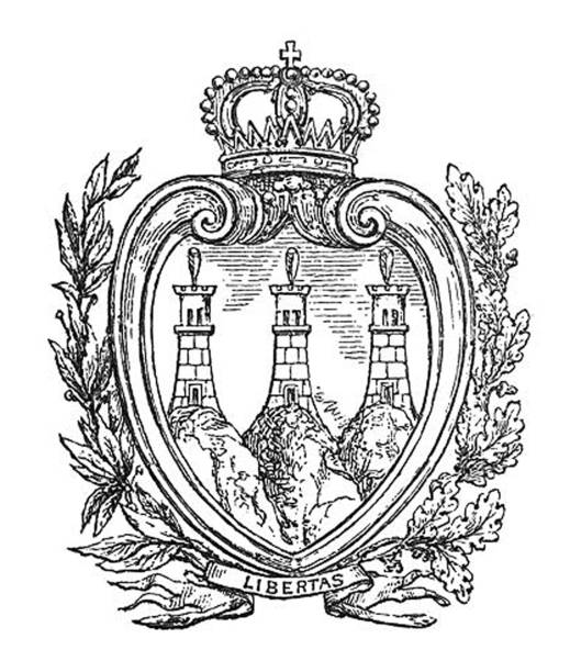 Antique illustration - coat of arms - San Marino vector art illustration