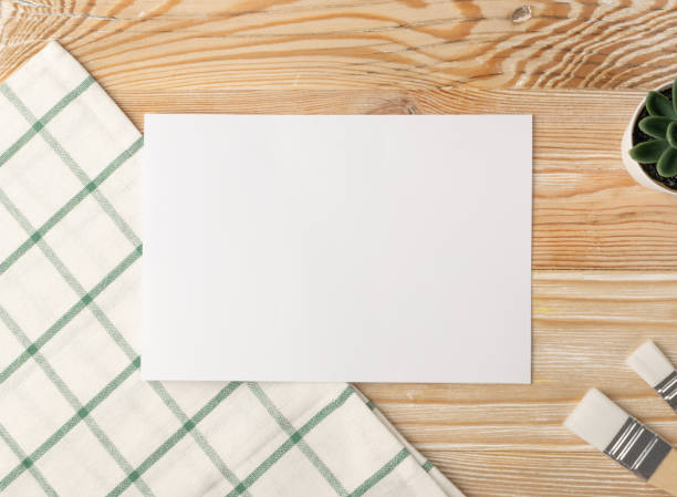 istock Minimal artist mockup with brushes on wood table flat lay 1277855520