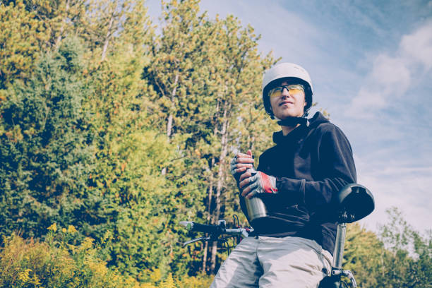 istock Teenager on mountain biking trail 1277856846
