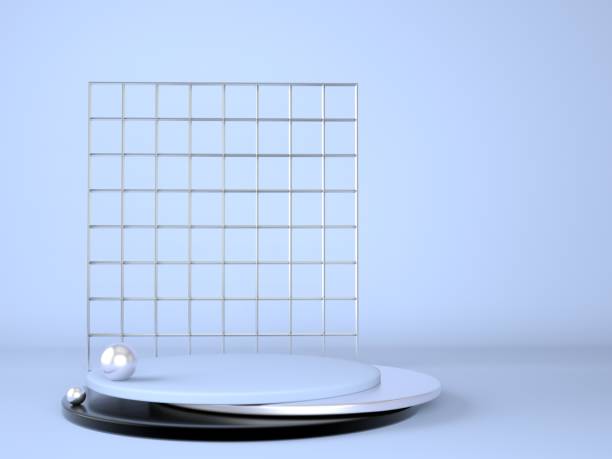 Product podium on pastel background 3d. Abstract minimal geometry concept. Studio stand platform theme. Exhibition and business marketing presentation stage.