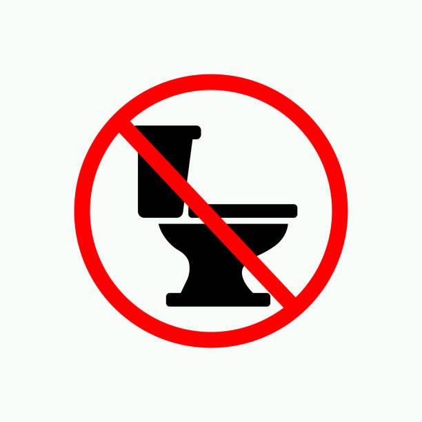 Forbiddenflush toilet icon Forbiddenflush toilet icon throwing in the towel illustrations stock illustrations