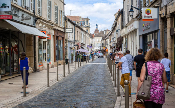 Street in Beaune  taken in Beaune, Burgundy, France stock photo