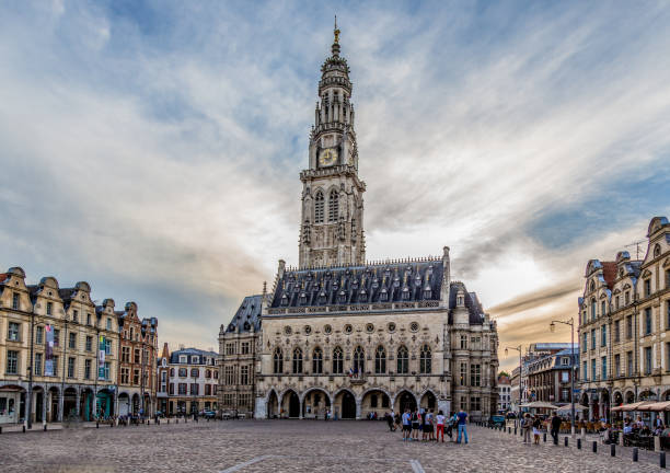 Place des Heros square in Arras, France stock photo
