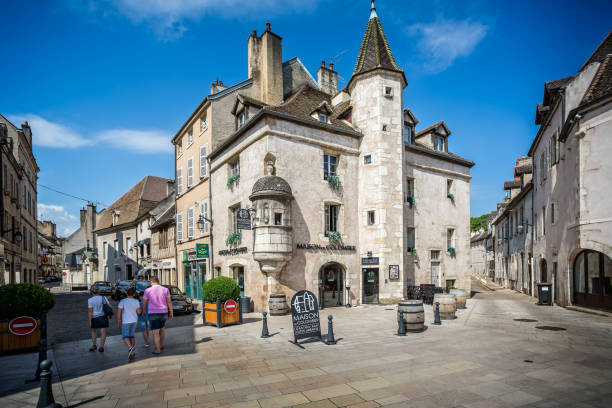 Maison de Colombier in Rue Charles Cloutier, Beaune, Burgundy, France stock photo