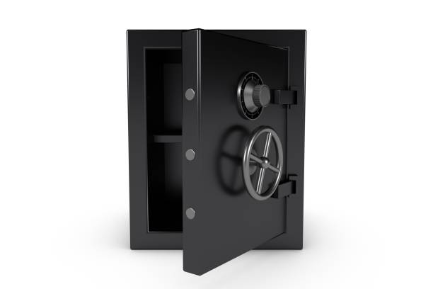 istock 3D Steel Safe, White Background 1277866605