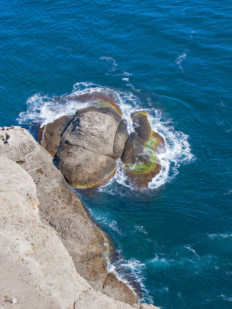 istock Sunny sea view from high rock 1277866764
