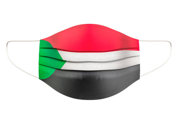 istock Medical Mask with Sudanese flag. 3D rendering isolated on white background 1277872487
