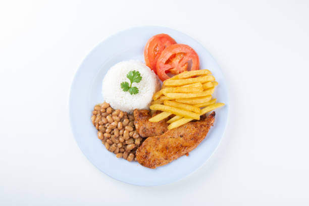 istock Brazilian food dish. White background. Top view. 1277872871