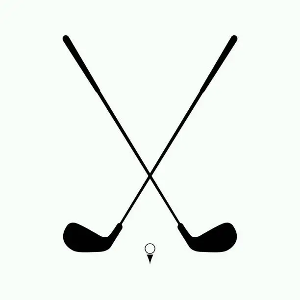 Vector illustration of Two Golf club vector icon