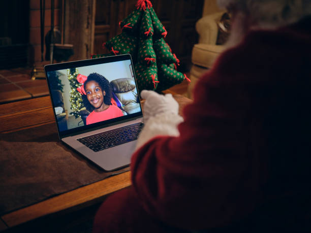 istock Santa Claus on a Video Conference Call 1277880220