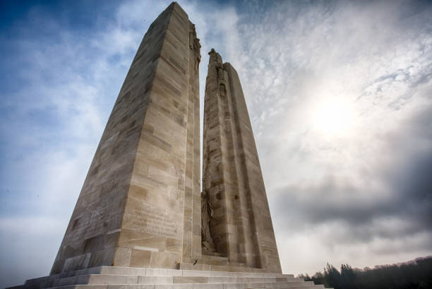 The Canadian National Vimy Memorial near Arras, France, dedicated to the Canadian Expeditionary Force members killed during World War 1 stock photo
