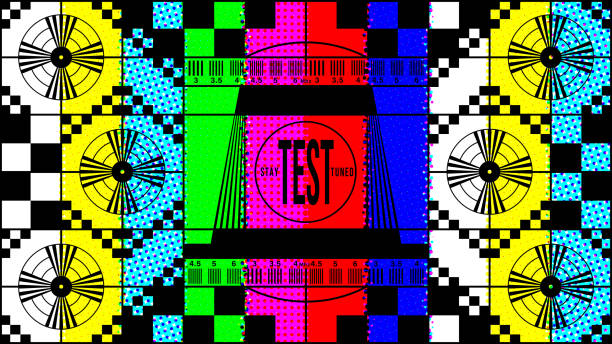 8k-fernsehtestmuster - diagram circle old old fashioned stock-grafiken, -clipart, -cartoons und -symbole