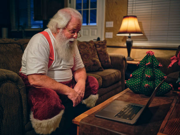 istock Santa Claus on a Video Conference Call 1277881714