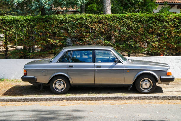 La Teste-de-Buch - 08/25/2020: beautiful retro Volvo 244 car parked