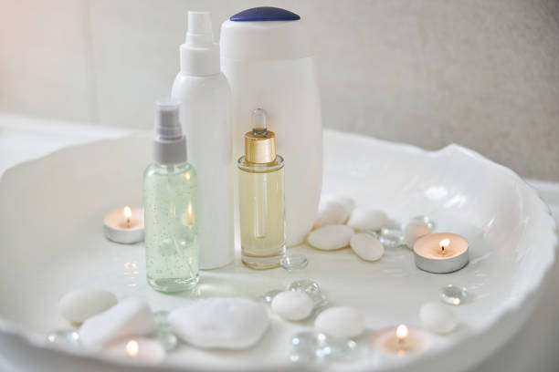 istock Skincare products and accessories for spa procedure 1277915476