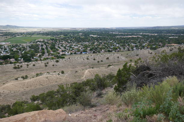 istock High view from mountaintop over distant city below 1277916709