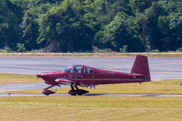 Van's Aircraft RV-10 private plane Santarem/Para/Brazil - Sep 29, 2020: Van's Aircraft RV-10 single-engine private plane (PT-ZME) taxiing on the taxiway from  Santarem Airport (SBSN) stm photos stock pictures, royalty-free photos & images
