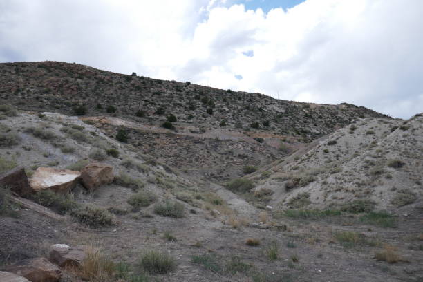 istock Dry, arid landscape with cloudy sky 1277917914