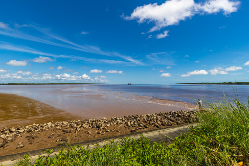 River Mouth View Of The Suriname River At Nieuw Amsterdam In South America 2020