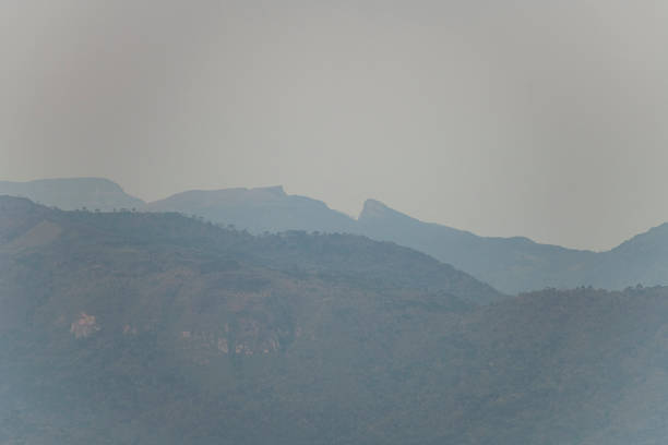 Image of the impressive mountain formation with the 'Canion do Espraiado' seen from the surroundings of the 'Morro da Igreja' at the Serra Catarinense in Urubici, Santa Catarina state - Brazil