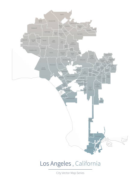 paridad dulce Estresante Ilustración de Mapa De Los Angeles Una Ciudad Importante En El California y  más Vectores Libres de Derechos de Condado de Los Ángeles - iStock