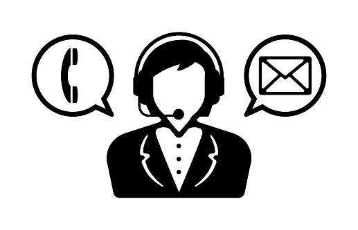 Customer service , consultant vector icon illustration (email,telephone)