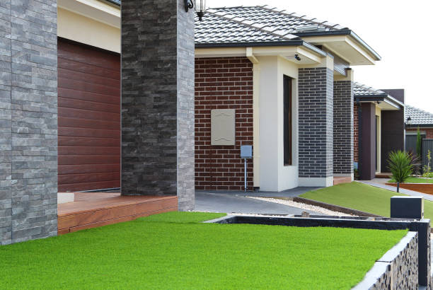 istock Suburban Street with modern houses 1277937601