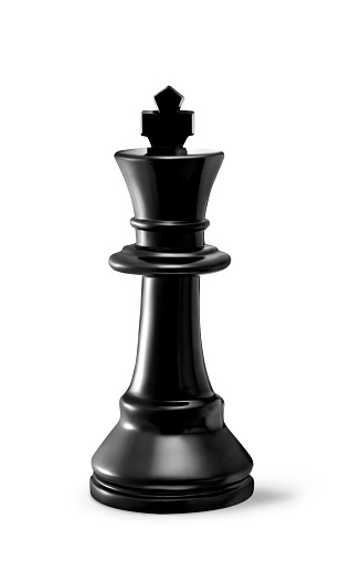 real ajedrez reina imagen negra aislada sobre fondo blanco photo