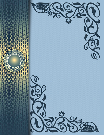 Vintage background with decorative patterns and border.