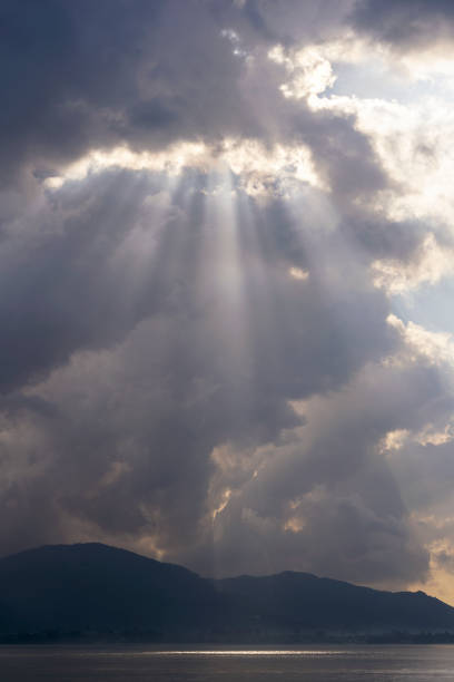 istock Sunlight through the clouds at dawn, island Koh Samui, Thailand 1277960997