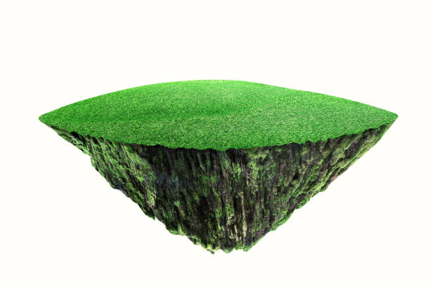 istock round soil ground cross section with earth land and green grass. 1277962884