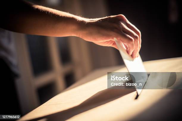Conceptual Image Of A Person Voting During Elections Stock Photo - Download Image Now