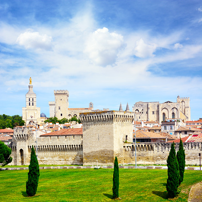 Cityscape of Avignon, France. Composite photo