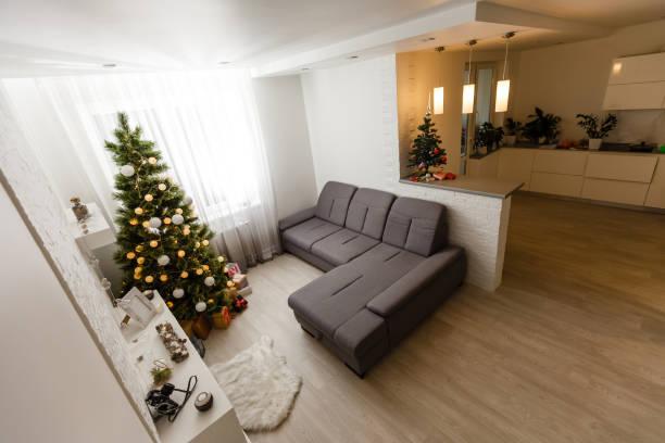 istock Christmas tree in modern living room warm feeling 1277969468