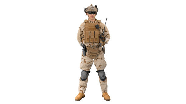 istock US Military Soldier in Uniform Reports on white background 1277969613
