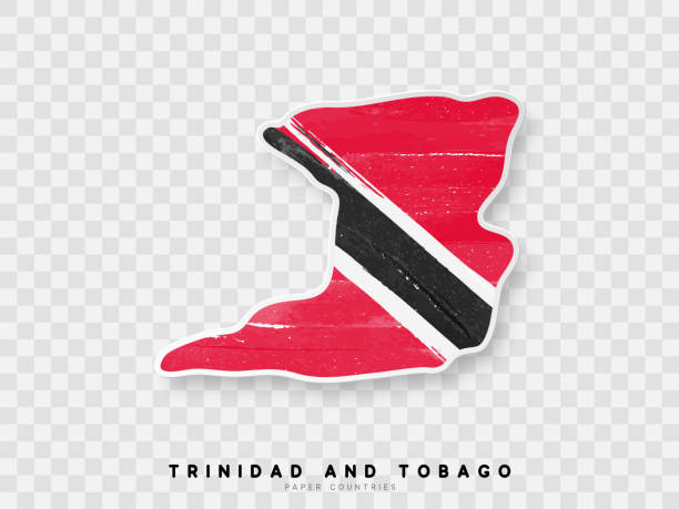 Trinidad and Tobago detailed map with flag of country. Painted in watercolor paint colors in the national flag Trinidad and Tobago detailed map with flag of country. Painted in watercolor paint colors in the national flag. trinidad tobago map stock illustrations