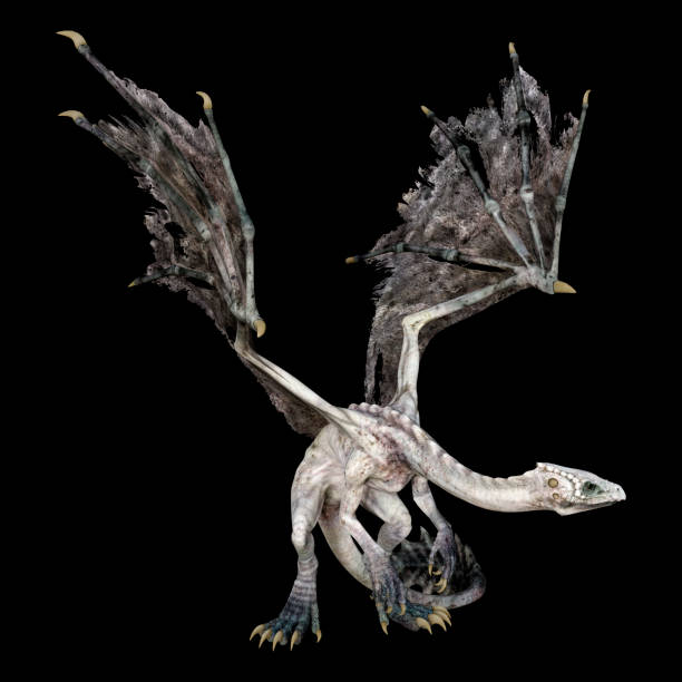 istock 3D illustration fantasy dragon on black 1277969968