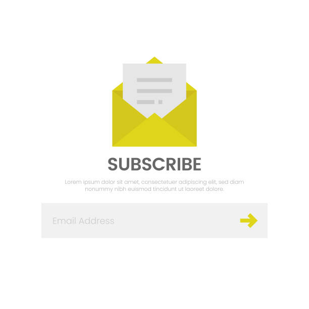 Subscribe Icon. Email and Newsletter Flat Design on White Background. Scalable to any size. Vector Illustration EPS 10 File. newsletter template stock illustrations