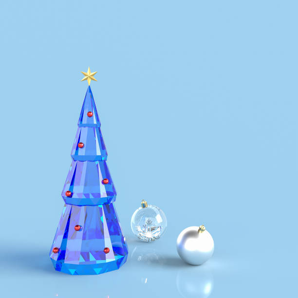 istock 3D rendering of crystal Christmas tree 1277977104