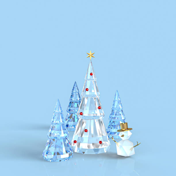 istock 3D rendering of crystal Christmas tree 1277977106