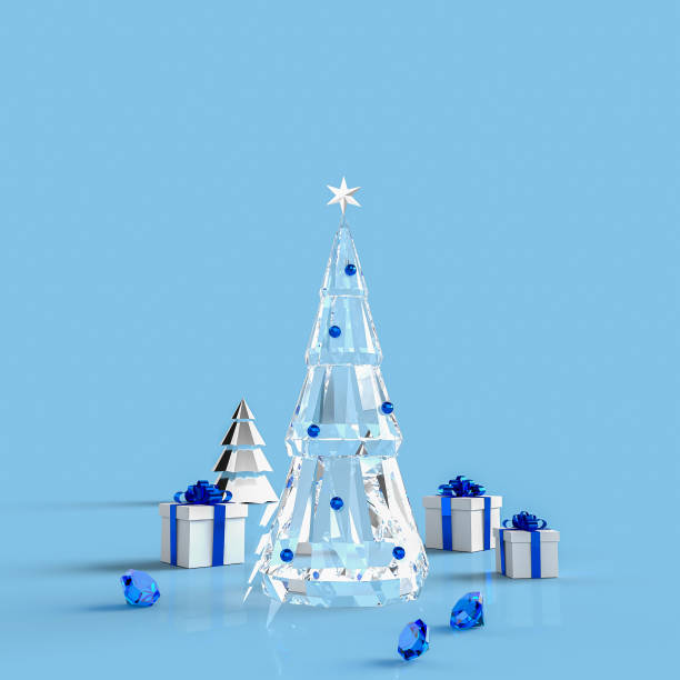 istock 3D rendering of crystal Christmas tree 1277977116