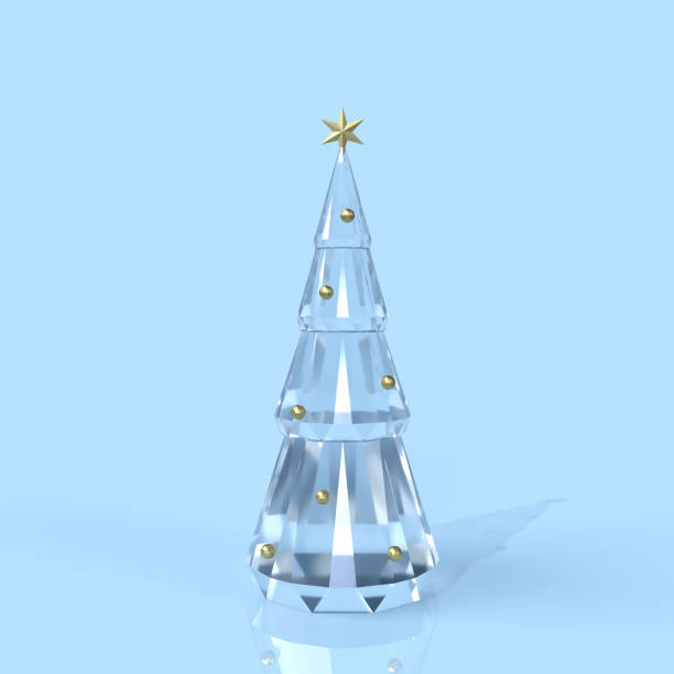 istock 3D rendering of crystal Christmas tree 1277977128
