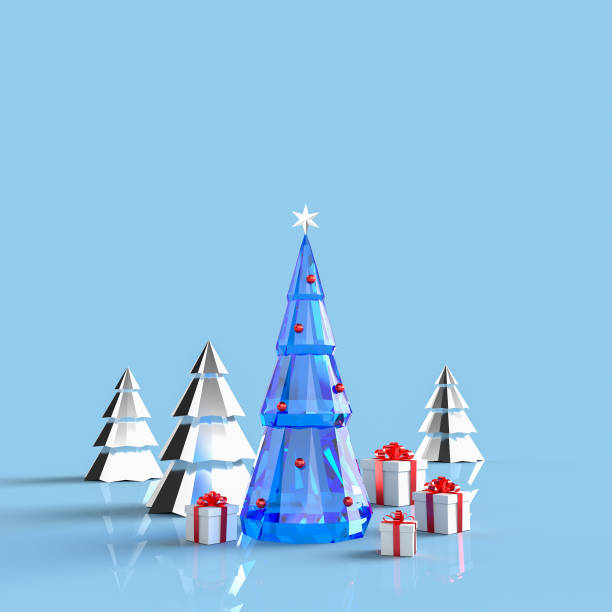 istock 3D rendering of crystal Christmas tree 1277977163